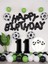 Futbol Temalı Konsept Doğum Günü Balon Seti Siyah Happy Birthday Folyo Balon 1