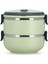 2 Katlı Termoslu Sızdırmaz Sefer Tası Saklama Kabı Yeşil 1