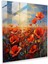 Ateşli Çiçekler Cam Baskı - Empresyonist Haşhaş Tarlası Duvar Dekoru, 30X30 1