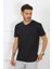Modlive- Erkek Siyah %100 Pamuklu T-Shirt 27486 3