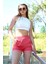 Modlive- Şort Crop Kırmızı Takım 26550 2