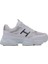 Beyaz-Siyah Handa Kadın Bağcıklı Kalın Taban Sneaker 1