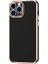 iPhone 12 Pro Parlak Yapılı ve Kenarları Altın Görünümlü Şık Bark Premium Silikon Kılıf 1