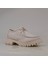 Bej Elegans Suede Kadın Oxford Ayakkabı 3