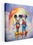 Suluboya Mickey ve Minnie El Ele Tutuşarak Kanvas Tablo, 30X30 1