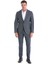 Lacivert Slim Fit Çizgili Mono Yaka Takım Elbise 2
