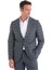 Lacivert Slim Fit Çizgili Mono Yaka Takım Elbise 3
