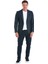 Lacivert Slim Fit Desenli Mono Yaka Klasik Ceket 2