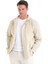 Bej Slim Fit Düz Dik Yaka Mevsimlik Mont 3