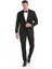 Siyah Slim Fit Desenli Çıkma Sivri Yaka Klasik Damatlık 1