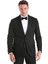 Siyah Slim Fit Desenli Çıkma Sivri Yaka Klasik Damatlık 3