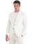 Ekru Slim Fit Düz Mono Yaka Casual Ceket 1