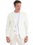 Ekru Slim Fit Düz Mono Yaka Casual Ceket 3