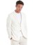 Ekru Slim Fit Düz Mono Yaka Casual Ceket 4