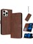 Kart ile IPhone 13 Pro Kickstand Pu Deri Saf Renk Için Flip Case (Yurt Dışından) 1