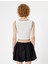 Puantiyeli Kolsuz Bluz Fiyonk Detaylı Kare Yaka Slim Fit 4