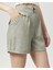 Yüksek Bel Atlantis Kumaş Bermuda Şort Su Yeşili 4