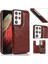 Kart ile Samsung Galaxy S21 Ultra Çift Manyetik Toka Için Cüzdan Kılıf (Yurt Dışından) 1