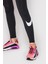 Sportswear Essential Cotton Leggings Swoosh Pamuklu Kadın Taytı Siyah 4