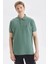 Erkek Yeşil Classic Fit Kısa Kollu Polo T-Shirt 1