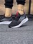 Bağcıklı Triko Unisex Spor Ayakkabı-Siyah-beyaz-Kırmızı 2