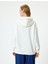 Oversize Kapüşonlu Sweatshirt Kolej Işlemeli Uzun Kollu Şardonlu 4