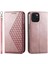 IPhone 15 Için Flip Case Standı Eşkenar Dörtgen Şekli Cüzdan El Kayışı Günlük Kullanım (Yurt Dışından) 1