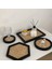 BK-32X23CM Stili Kore Ins Tarzı Ahşap Hasır Kahve Masası Tepsi Modern Basitlik Oturma Odası Masa Üstü Çay Bardağı Şarap Set Saklama Tepsisi Ev Dekorasyonu (Yurt Dışından) 2