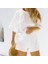 Kadın Kısa Kollu Gipeli Suprem Tişört ve Astarlı Şort Ikili Takım - Beyaz 1