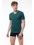 Erkek Yeşil 3 Lü Paket Basic V Yaka Ince Modal Yaz Serinliği Tshirt 3M085 3