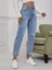 Kadın Yırtık Detay Mom Fit Jean Kot Pantolon 1