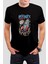 Rocket Travel Baskılı Siyah Tişört C711 1