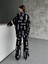 Alt Üst Keten Takım Desenli Oversize 4