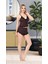 Ince Askılı Puantiyeli Dantelli Kadın Alt Üst Şort Pijama Takımı 1