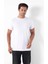 Erkek Beyaz T-Shirt Pamuk Bisiklet Yaka Regular Fit 1
