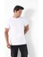Erkek Beyaz T-Shirt Pamuk Bisiklet Yaka Regular Fit 3
