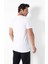 Erkek Beyaz T-Shirt Pamuk Bisiklet Yaka Regular Fit 4