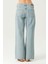 Açık Mavi Normal Bel Patı Düğmeli Dizi Kesikli Loose Fit Jean Pantolon C 4934-016 4