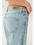 Açık Mavi Normal Bel Patı Düğmeli Dizi Kesikli Loose Fit Jean Pantolon C 4934-016 5