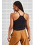 Essential Cami Tight Fit Tank Top Black Likralı Fitilli Askılı Kadın Atlet Siyah 2