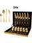 Çelik 24 Parça 6 Kişilik Gold Yemek Kaşık Çatal Bıçak Seti CIN736SR 1
