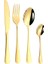 Çelik 24 Parça 6 Kişilik Gold Yemek Kaşık Çatal Bıçak Seti CIN736SR 4