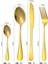Çelik 24 Parça 6 Kişilik Gold Yemek Kaşık Çatal Bıçak Seti CIN736SR 5