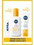 NIVEA SUN Hassas Güneş Koruyucu Sprey SPF50 200ml, Yüz Güneş Koruyucu 50ml, Renksiz Dudak Bakım Kremi 1