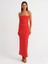 91176 Straplez Midi Elbise-K.kırmızı 3