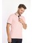 Erkek Pembe Amerikan Pike Kumaş Puantiye Model Polo Yaka Kısa Kol T-Shirt - 13 2