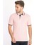 Erkek Pembe Amerikan Pike Kumaş Puantiye Model Polo Yaka Kısa Kol T-Shirt - 13 3