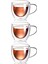 Neskafe Çay Fincanı Çift Cidarlı Cam Kupa 250 ml Kulplu Cam Bardak 3 Adet 2037 1