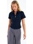 Lacivert Fermuarlı Slim Fit Kuplu Bluz 4