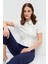 Beyaz Fermuarlı Slim Fit Kuplu Bluz 4